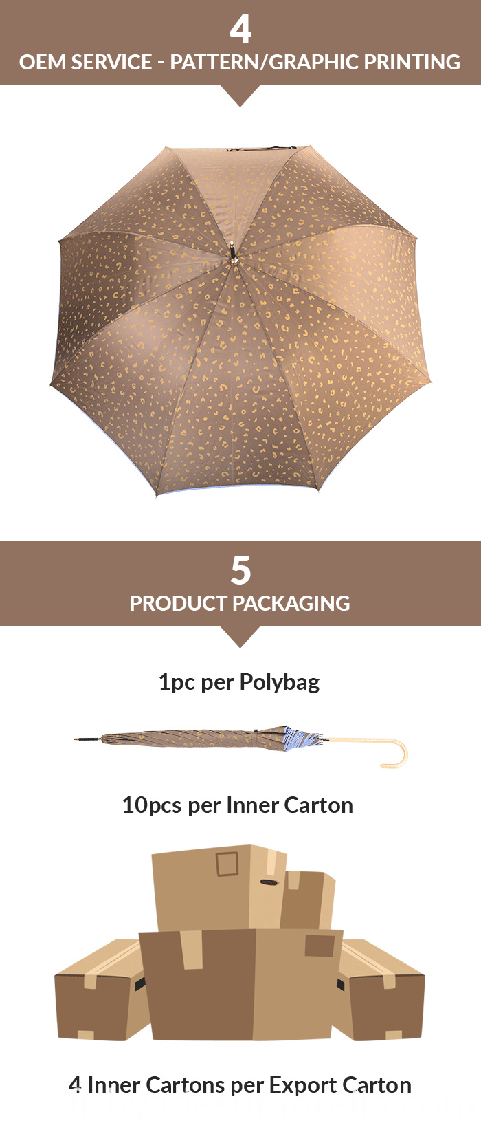 Parapluie de dôme de Brown Saut automatique d'impression de léopard de Brown Brown Leopard Print Auto Open Women S Dome Umbrella